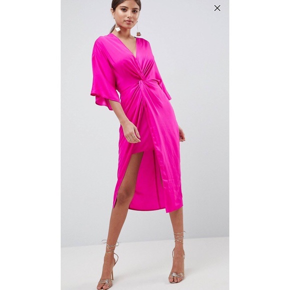 kimono knot front dress